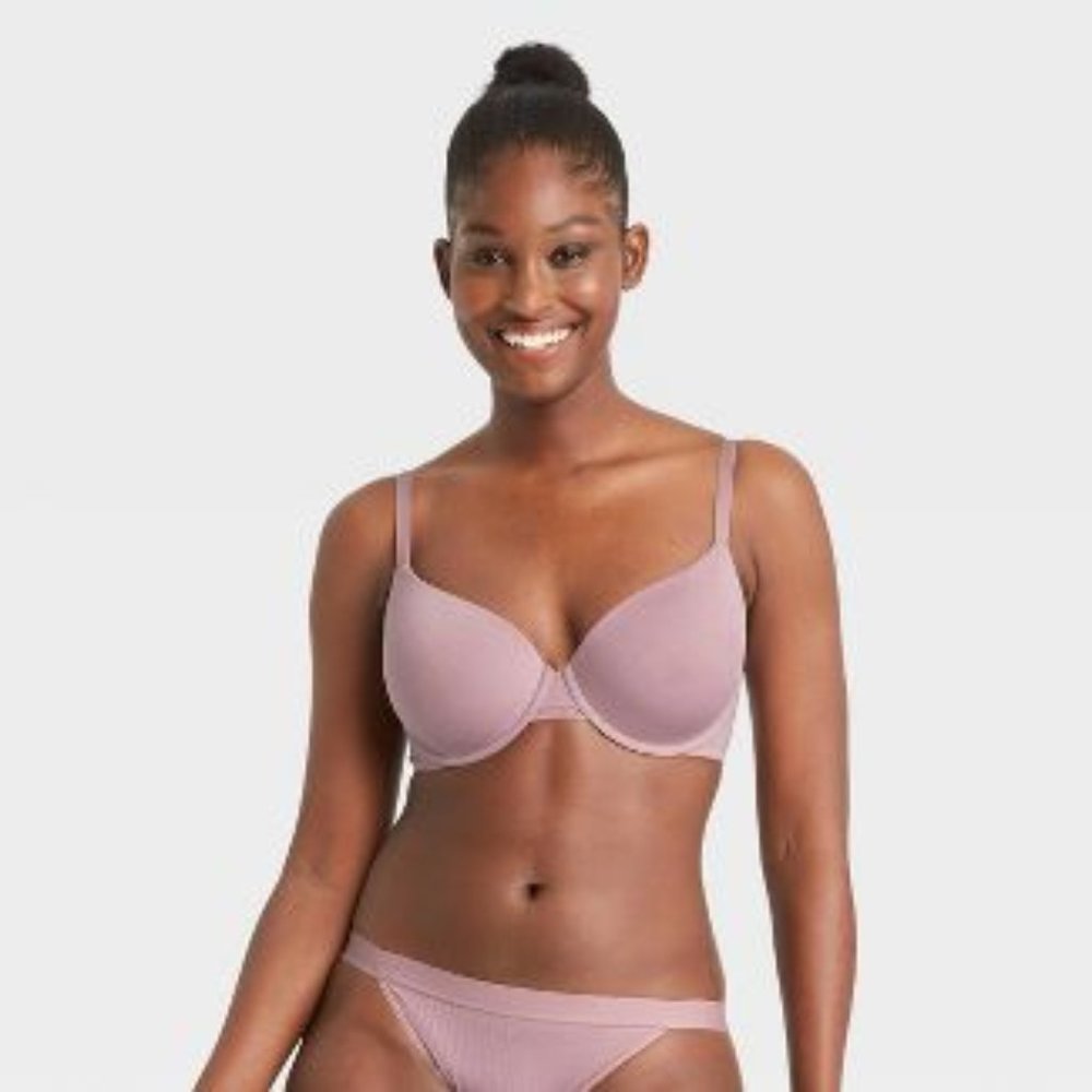 NWT Auden Women's Everyday Cotton Demi Lightly Lined T-Shirt Bra Sizes 36A & 32B